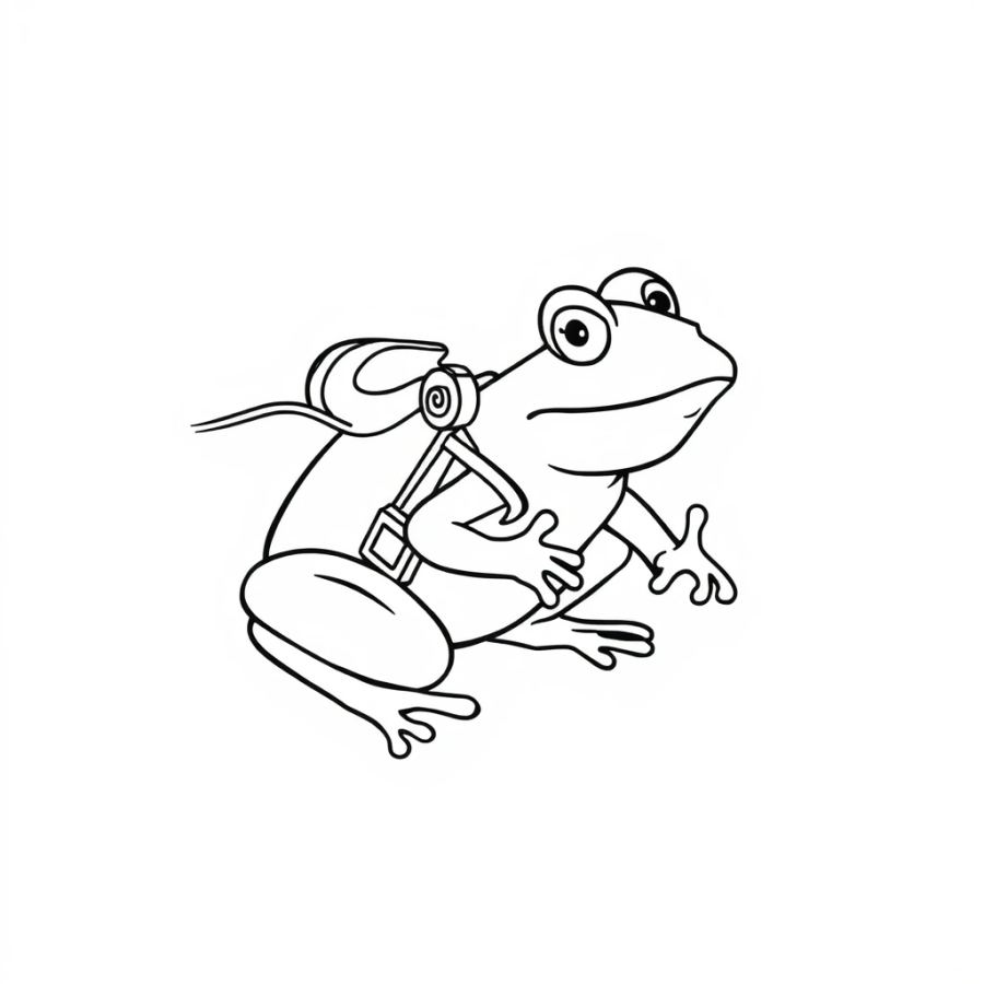 Chrono-Frog: The Ultimate Time-Traveling Frog Coloring Page