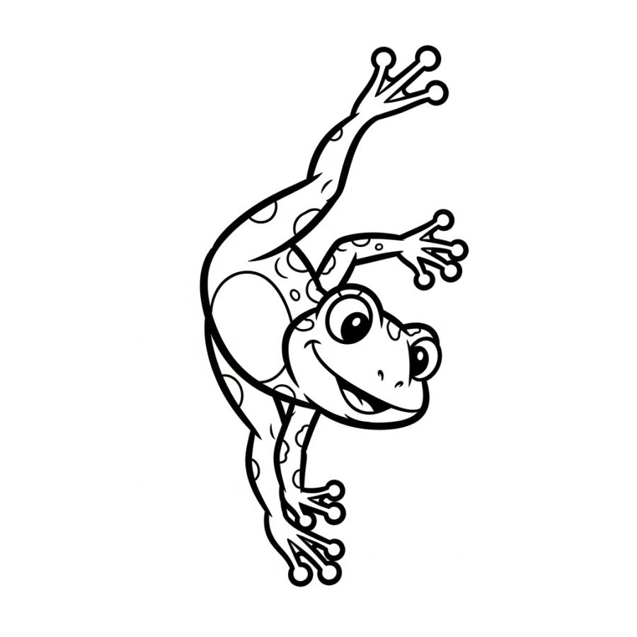 Leap into Fun with this Acrobat Frog Coloring Page!