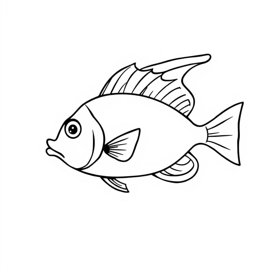 Angelfish Silhouetted Against A Bold Monochrome Background Coloring Page