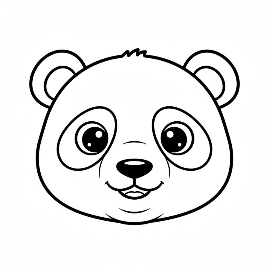 Panda Face Close Up Coloring Page