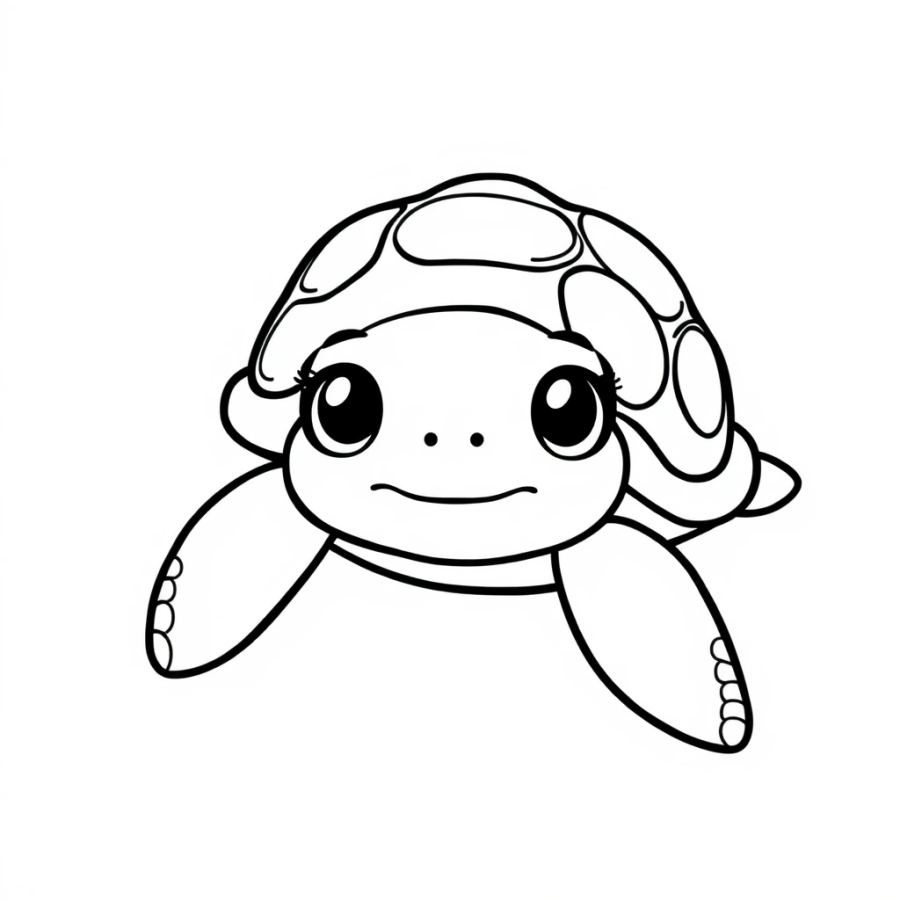 Beautiful Ocean Sea Turtle Coloring Page