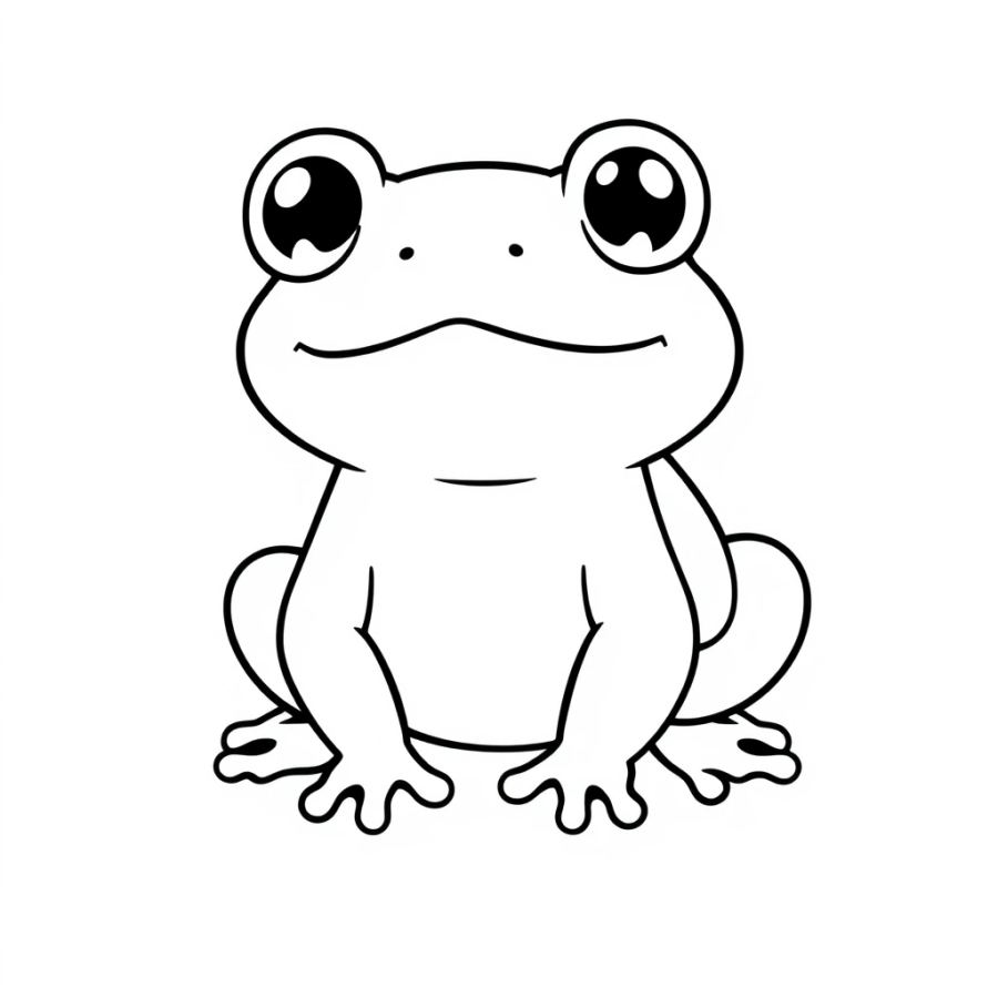 Cute Baby Frog Coloring Page