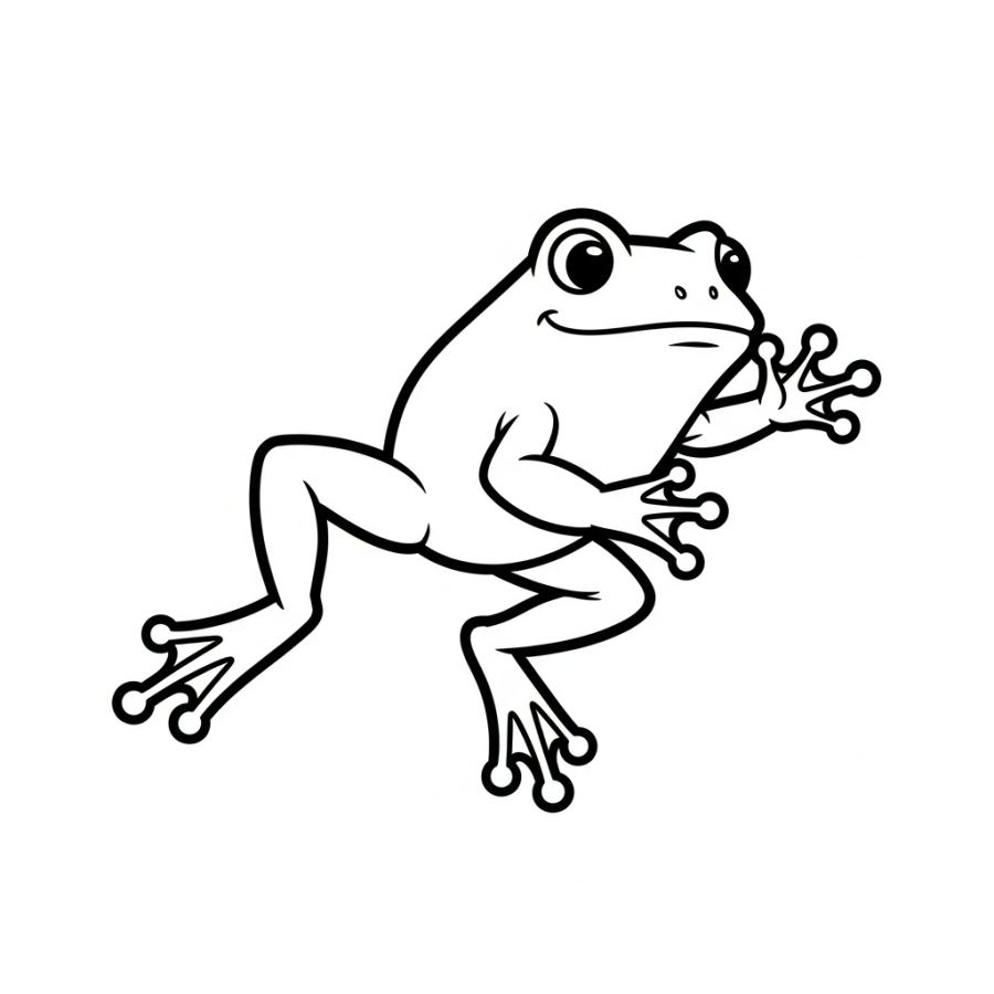 Leaping Frog Adventure Coloring Page