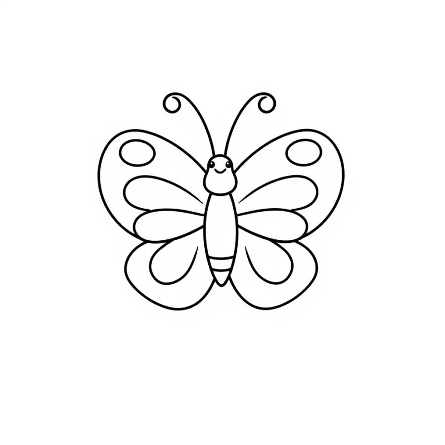 Whimsical Garden Butterfly Coloring Page
