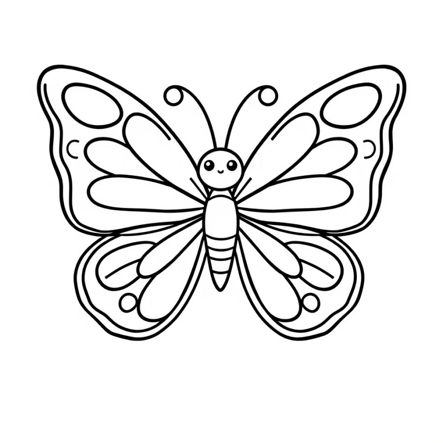 Beautiful Garden Butterfly Coloring Page