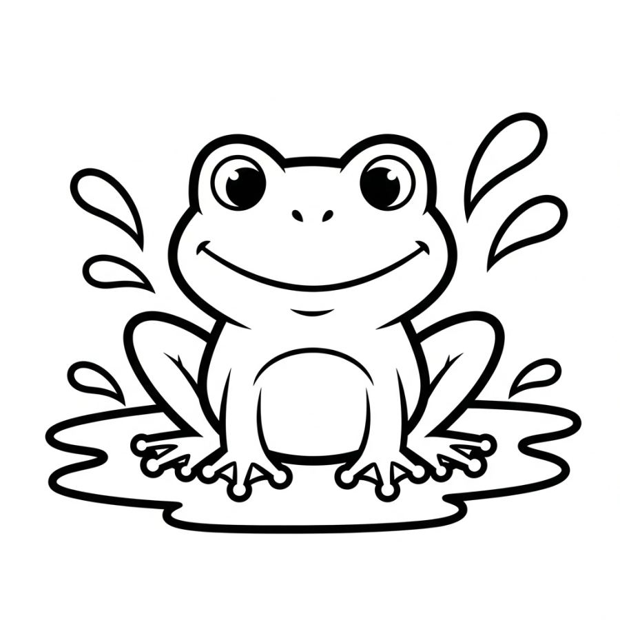 Splash Zone Frog Coloring Page: Splish-Splash Fun!