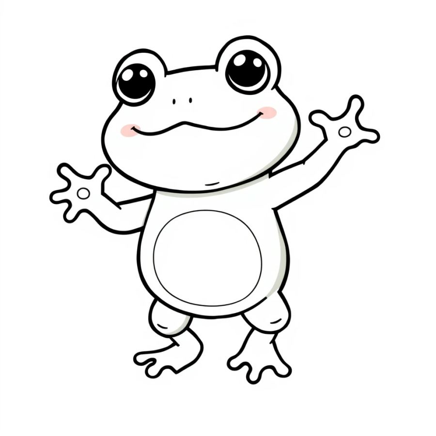 Joyful Dancing Frog Coloring Page