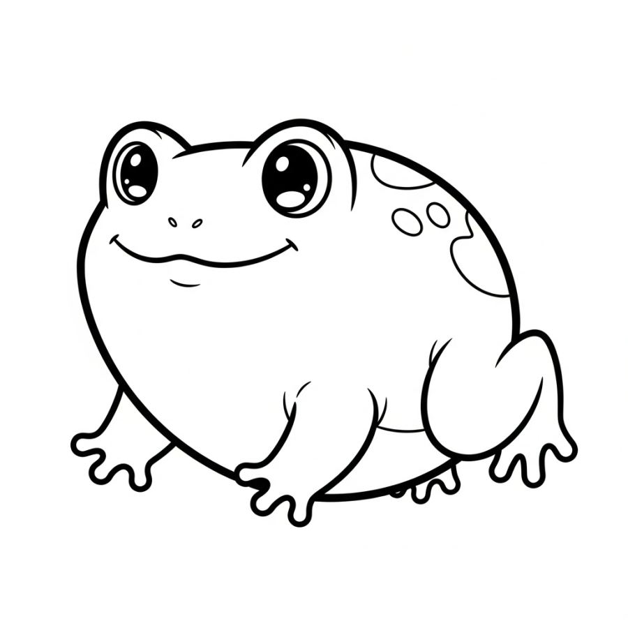 Splish-Splash! Cute Swimming Frog Coloring Page